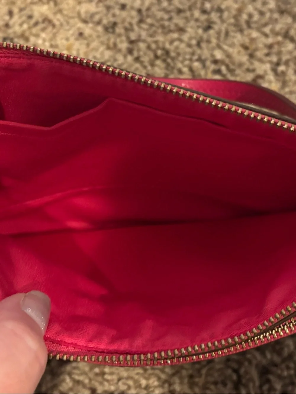 Coach Brown Signature Canvas Wristlet with Pink Trim and Strap